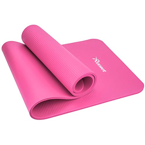 REEHUT Colchoneta de Yoga de NBR de Alta Densidad y Extra Gruesa de 12mm Diseñada para Pilates, Fitness y Entrenamiento - con Correa de Hombro 180cm x 61cm（Verde）