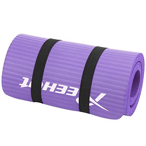 REEHUT Colchonetas de Pilates, Almohadilla de Yoga para Rodillas o Codos - Cojín de con Grosor de 15 mm - Evita el Dolor Durante Fitness（Morado