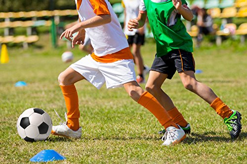 REEHUT Cono de fútbol Disco de Agilidad Conjunto de 25 con Soporte de Plástico, fútbol Americano, fútbol y Cualquier Juego de Pelota para marcar - Conos de de Disco para Entrenamiento, Rojo