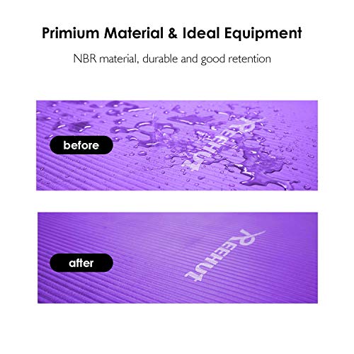 REEHUT Esterilla de ejercicio NBR Fitness Yoga esterillas – 12 mm extra gruesa de alta densidad multiusos para pilates, fitness y entrenamiento con correa de transporte (morado) REEHUT Esterilla de ejercicio NBR Fitness Yoga esterillas – 12 mm extra gruesa de alta densidad multiusos para pilates, fitness y entrenamiento con correa de transporte (morado)