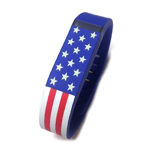 Reemplazo de Smart Band para el patrón de la bandera americana de las barras de Fitbit Estrellas EE.UU. banda de silicona pulsera de la venda para hombres y mujeres - Bluefor Conveniencia