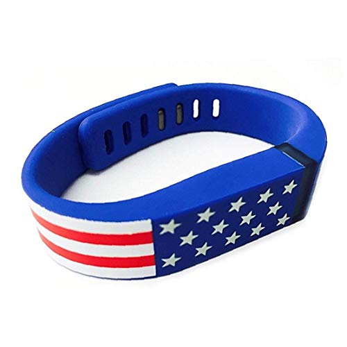 Reemplazo de Smart Band para el patrón de la bandera americana de las barras de Fitbit Estrellas EE.UU. banda de silicona pulsera de la venda para hombres y mujeres - Bluefor Conveniencia