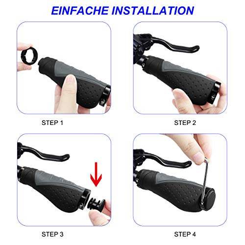 REETEE Puños para Bicicleta Antideslizante Caucho Puños Manillar Bicicleta Aluminio Doble Bloqueo de 22mm Mango para Bicicleta, Puños MTB Ergonomicos para Montaña, Bici Plegable, Scooter Puños (Gris) REETEE Puños para Bicicleta Antideslizante Caucho Puños Manillar Bicicleta Aluminio Doble Bloqueo de 22mm Mango para Bicicleta, Puños MTB Ergonomicos para Montaña, Bici Plegable, Scooter Puños (Gris)