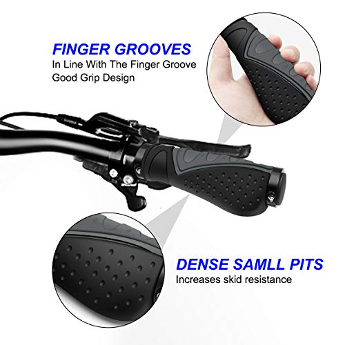 REETEE Puños para Bicicleta Antideslizante Caucho Puños Manillar Bicicleta Aluminio Doble Bloqueo de 22mm Mango para Bicicleta, Puños MTB Ergonomicos para Montaña, Bici Plegable, Scooter Puños (Gris) REETEE Puños para Bicicleta Antideslizante Caucho Puños Manillar Bicicleta Aluminio Doble Bloqueo de 22mm Mango para Bicicleta, Puños MTB Ergonomicos para Montaña, Bici Plegable, Scooter Puños (Gris)