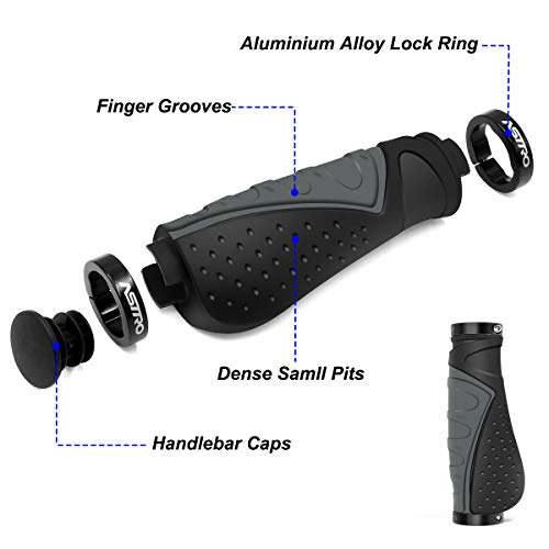 REETEE Puños para Bicicleta Antideslizante Caucho Puños Manillar Bicicleta Aluminio Doble Bloqueo de 22mm Mango para Bicicleta, Puños MTB Ergonomicos para Montaña, Bici Plegable, Scooter Puños (Gris) REETEE Puños para Bicicleta Antideslizante Caucho Puños Manillar Bicicleta Aluminio Doble Bloqueo de 22mm Mango para Bicicleta, Puños MTB Ergonomicos para Montaña, Bici Plegable, Scooter Puños (Gris)