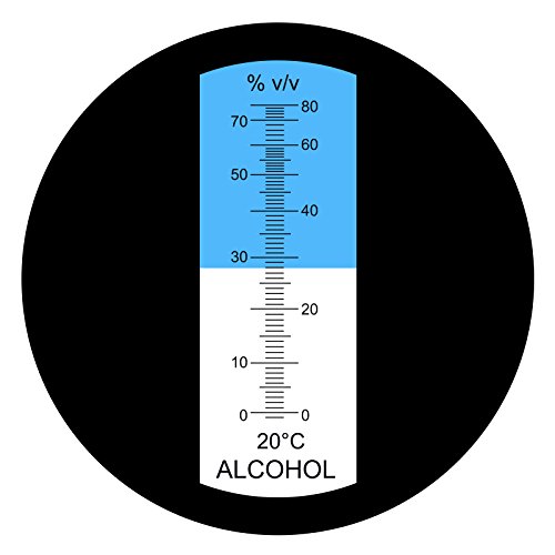Refractómetro de alcohol con rango de ATC 0 ~ 80% para el fabricante de vinos Winemakers Concentration Tester