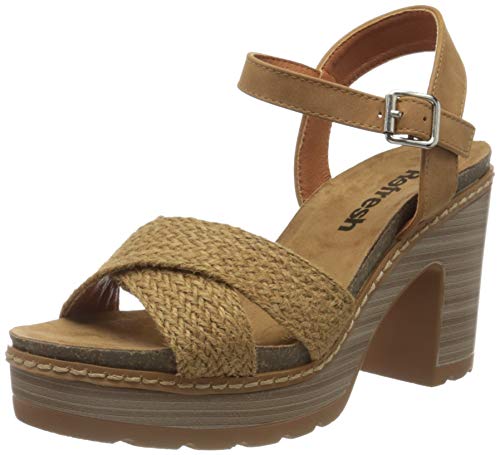 Refresh 69497.0, Sandalias con Plataforma para Mujer, Marrón (Camel Camel), 36 EU