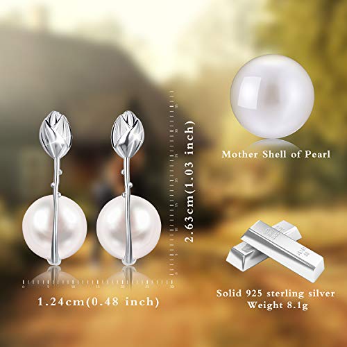 ♥ Regalo para ti♥ Springlight Pendientes colgantes de plata de ley S925 con flor de loto para mujer y niña, hecho a mano, joyería natural regalo