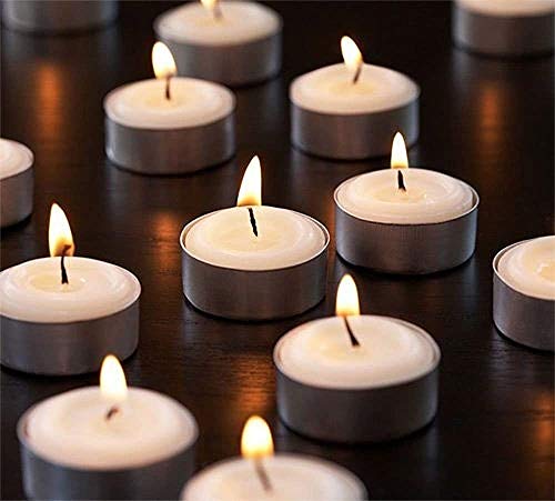 REGALOS ESTRELLA AZUL Velas Blancas, Velas de té sin Aroma, 38 mm, parafina, duración de combustión: 4 Horas (100 Unidades)