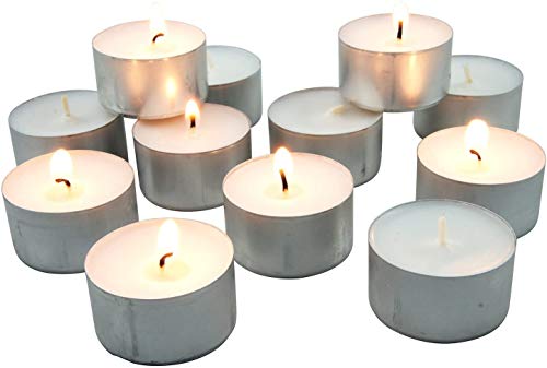 REGALOS ESTRELLA AZUL Velas Blancas, Velas de té sin Aroma, 38 mm, parafina, duración de combustión: 4 Horas (100 Unidades)