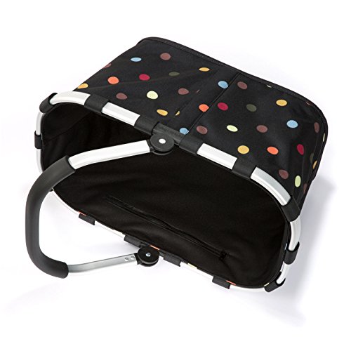 Reisenthel Carrybag, Cesta de la Compra, dots / negro con puntos multicolores, BK7009
