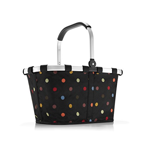Reisenthel Carrybag, Cesta de la Compra, dots / negro con puntos multicolores, BK7009