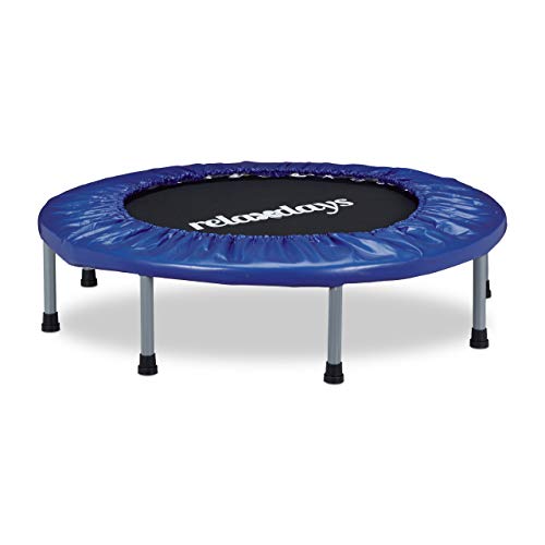Relaxdays Cama Elástica Fitness Plegable para Interior, Metal-Nailon-Poliéster, Azul-Negro, 22 x 95 x 95 cm, Adultos Unisex Relaxdays Cama Elástica Fitness Plegable para Interior, Metal-Nailon-Poliéster, Azul-Negro, 22 x 95 x 95 cm, Adultos Unisex