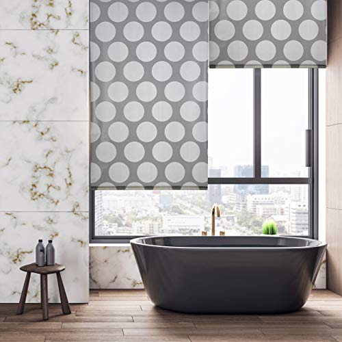 Relaxdays Estor de Ducha Enrollable 100 x 240 cm, para Ducha y bañera, Estor de baño Enrollable Impermeable, Techo y Ventana, Color Gris