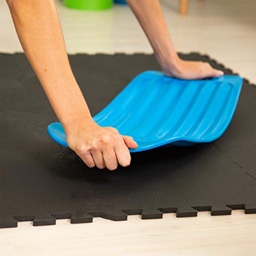 Relaxdays Fitness Tabla Equilibrio, Azul, 9 x 65 x 28 cm