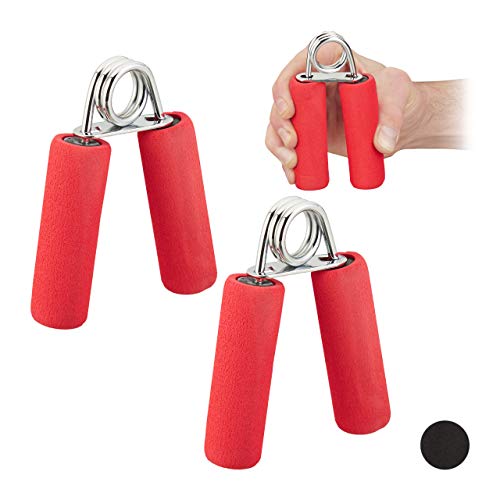 Relaxdays Fortalecedor de Mano, Pack de 2, Ejercitador de Dedos, Hand Grip, Gomaespuma y Hierro, 12 x 9,5 x 3 cm, Rojo, Adultos Unisex, 12 x 9.5 x 3 cm Relaxdays Fortalecedor de Mano, Pack de 2, Ejercitador de Dedos, Hand Grip, Gomaespuma y Hierro, 12 x 9,5 x 3 cm, Rojo, Adultos Unisex, 12 x 9.5 x 3 cm