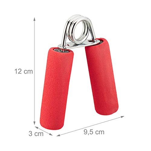 Relaxdays Fortalecedor de Mano, Pack de 2, Ejercitador de Dedos, Hand Grip, Gomaespuma y Hierro, 12 x 9,5 x 3 cm, Rojo, Adultos Unisex, 12 x 9.5 x 3 cm Relaxdays Fortalecedor de Mano, Pack de 2, Ejercitador de Dedos, Hand Grip, Gomaespuma y Hierro, 12 x 9,5 x 3 cm, Rojo, Adultos Unisex, 12 x 9.5 x 3 cm