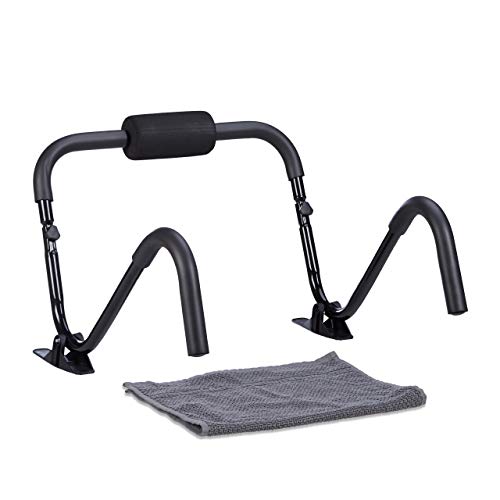 Relaxdays Máquina para Abdominales, Soporte, Ejercicio de musculación, 50 x 60 x 50 cm, Negro, Adultos Unisex