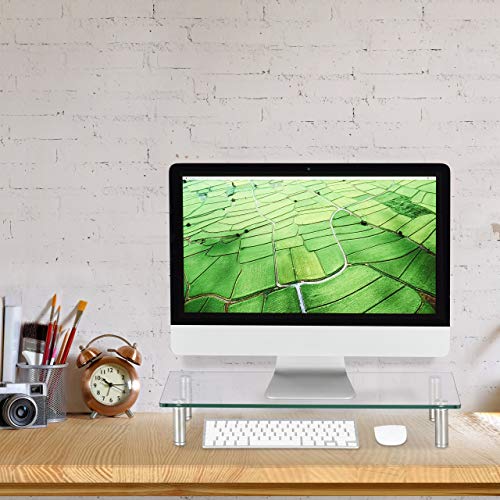 Relaxdays Soporte Monitor, Elevador Pantalla Ordenador, Portátil, Ajustable, Cristal, 1 Ud, 56 x 24 cm, Transparente Relaxdays Soporte Monitor, Elevador Pantalla Ordenador, Portátil, Ajustable, Cristal, 1 Ud, 56 x 24 cm, Transparente