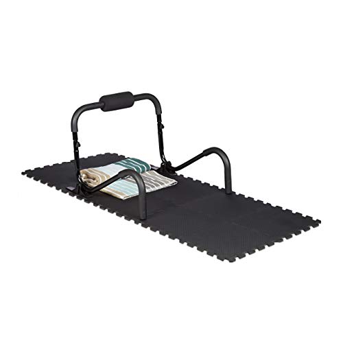 Relaxdays Suelo Goma Amortiguador para Aparatos de Gimnasio, Espuma EVA, 1 x 30 x 30 cm, 24 Piezas, Negro