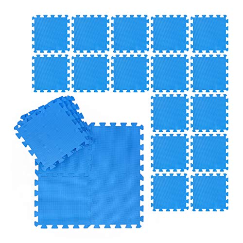 Relaxdays Suelo Goma EVA, Alfombra Puzzle, Esterilla Fitness, Tatami Gimnasio, Set de 24 Piezas, 2.1 m², 30 x 30 cm, Azul Relaxdays Suelo Goma EVA, Alfombra Puzzle, Esterilla Fitness, Tatami Gimnasio, Set de 24 Piezas, 2.1 m², 30 x 30 cm, Azul