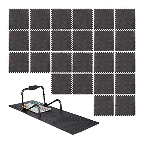 Relaxdays Suelo Goma EVA para Aparatos de Gimnasio, Espuma EVA, 1 x 60 x 60 cm, 16 Piezas Puzzle Relaxdays Suelo Goma EVA para Aparatos de Gimnasio, Espuma EVA, 1 x 60 x 60 cm, 16 Piezas Puzzle
