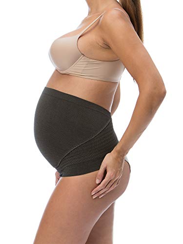 RelaxMaternity 5400 (Negro, S) Banda Faja premamá con Hilo de Plata para Soporte Abdominal Durante el Embarazo