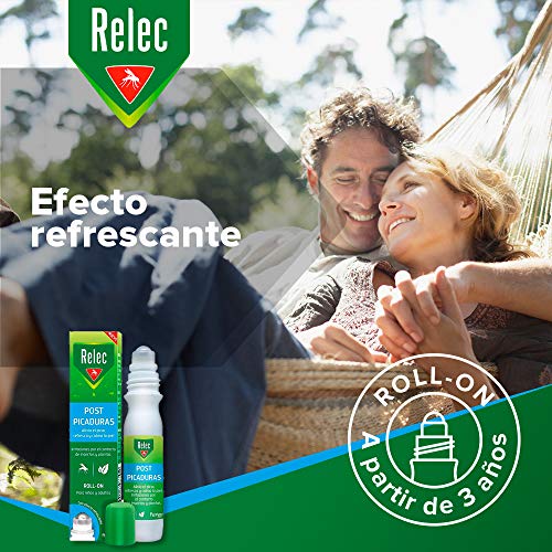 Relec Roll On Post-Picaduras de Insectos y Plantas | Alivia el picor, refresca y calma la piel | Para niños y adultos | Con efecto refrescante | 15ml