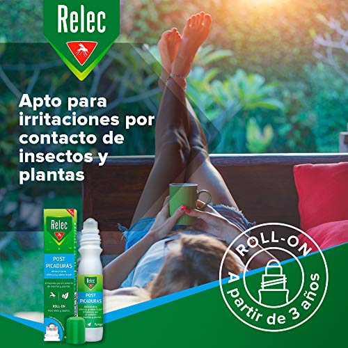 Relec Roll On Post-Picaduras de Insectos y Plantas | Alivia el picor, refresca y calma la piel | Para niños y adultos | Con efecto refrescante | 15ml