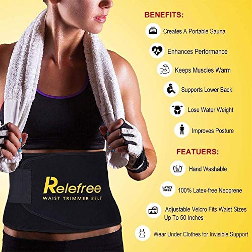 Relefree Faja Reductora Adelgazante, Adjustable Adelgazar Faja para la Cintura/Espalda/Lumbar Faja de Neopreno con Pegar (Fitness Hombre/Mujer Disponible) 1 Relefree Faja Reductora Adelgazante, Adjustable Adelgazar Faja para la Cintura/Espalda/Lumbar Faja de Neopreno con Pegar (Fitness Hombre/Mujer Disponible) 1