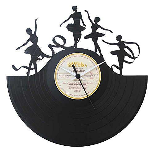 Reloj Bailarina, ballet, danza, regalo especial, reloj de vinilo negro, Vinyluse original