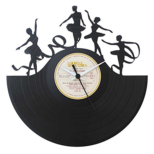 Reloj Bailarina, ballet, danza, regalo especial, reloj de vinilo negro, Vinyluse original Reloj Bailarina, ballet, danza, regalo especial, reloj de vinilo negro, Vinyluse original