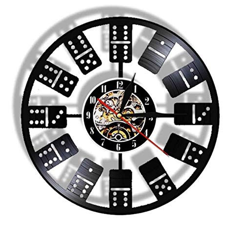 Reloj clásico de Bloques de Entretenimiento de Juego de ajedrez de cabecera de dominó Hecho de Disco de Vinilo Real Reloj clásico de Bloques de Entretenimiento de Juego de ajedrez de cabecera de dominó Hecho de Disco de Vinilo Real
