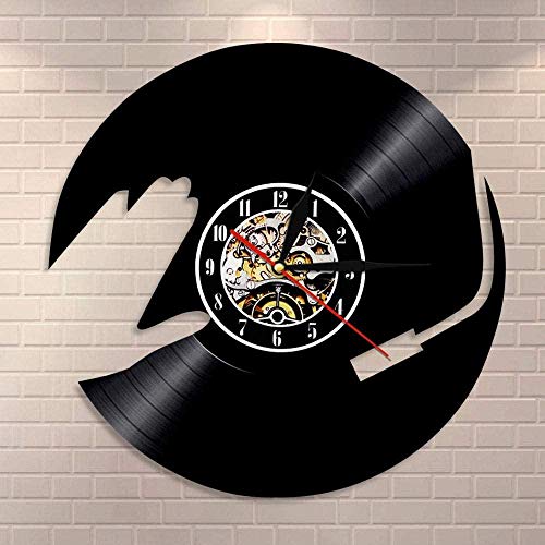 Reloj de Pared con Disco de Vinilo, Regalo Creativo para niños y niñas, Adolescentes, Amigos, diseño artístico único, Reloj de Pared de Vinilo de 12 Pulgadas (Silueta de Palma)