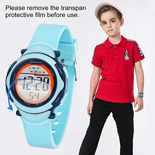 Reloj Digital para Niños Niña,Chicos Chicas 50M(5ATM) Impermeabl Deportes al Aire Libre LED Multifuncionales Relojes de Pulsera con Alarma