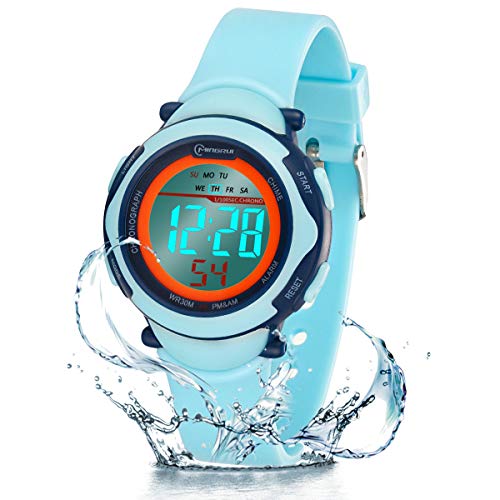 Reloj Digital para Niños Niña,Chicos Chicas 50M(5ATM) Impermeabl Deportes al Aire Libre LED Multifuncionales Relojes de Pulsera con Alarma