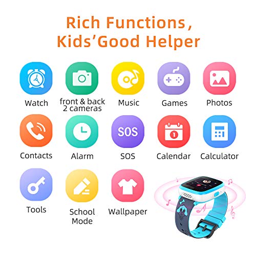 Reloj Inteligente para Niños de 2 Cámaras con Juegos de Música - 1.54 Pantalla Táctil en Color SOS Relojes Inteligentes Llamadas Bidireccionales Despertador 3-12 Años Cumpleaños de Estudiantes Reloj Inteligente para Niños de 2 Cámaras con Juegos de Música - 1.54 Pantalla Táctil en Color SOS Relojes Inteligentes Llamadas Bidireccionales Despertador 3-12 Años Cumpleaños de Estudiantes