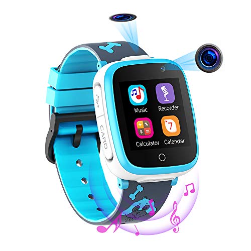 Reloj Inteligente para Niños de 2 Cámaras con Juegos de Música - 1.54 Pantalla Táctil en Color SOS Relojes Inteligentes Llamadas Bidireccionales Despertador 3-12 Años Cumpleaños de Estudiantes