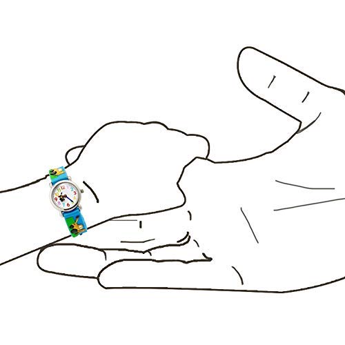 Reloj para Niños de Vinmori, Reloj de Cuarzo con Dibujos Animados Bonitos en 3D Resistente al Agua. Regalo para Chicos, Niños y Niñas (Remolque Azul)