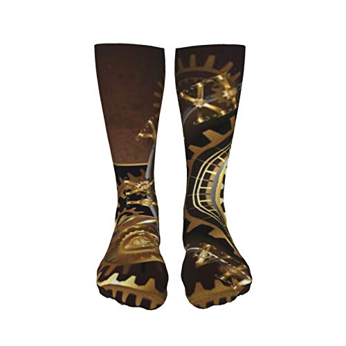 Relojes antiguos Steampunk Engranajes de oro y latón sobre fondo marrón oxidado Calcetines de compresión de 19.8 pulgadas Botas altas Medias de manguera larga para caminar yoga para mujeres hombre Relojes antiguos Steampunk Engranajes de oro y latón sobre fondo marrón oxidado Calcetines de compresión de 19.8 pulgadas Botas altas Medias de manguera larga para caminar yoga para mujeres hombre