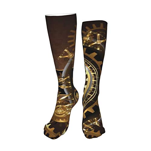 Relojes antiguos Steampunk Engranajes de oro y latón sobre fondo marrón oxidado Calcetines de compresión de 19.8 pulgadas Botas altas Medias de manguera larga para caminar yoga para mujeres hombre Relojes antiguos Steampunk Engranajes de oro y latón sobre fondo marrón oxidado Calcetines de compresión de 19.8 pulgadas Botas altas Medias de manguera larga para caminar yoga para mujeres hombre