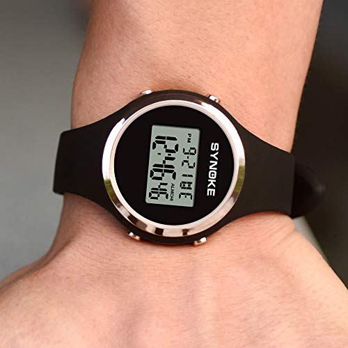 Relojes Digital Deportivo Multifunción Relojes Calendario Alarma Relojes Silicona para Mujeres Niñas, Negro Relojes Digital Deportivo Multifunción Relojes Calendario Alarma Relojes Silicona para Mujeres Niñas, Negro