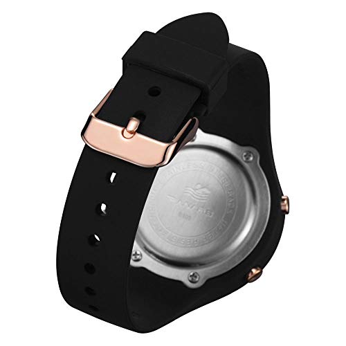 Relojes Digital Deportivo Multifunción Relojes Calendario Alarma Relojes Silicona para Mujeres Niñas, Negro Relojes Digital Deportivo Multifunción Relojes Calendario Alarma Relojes Silicona para Mujeres Niñas, Negro