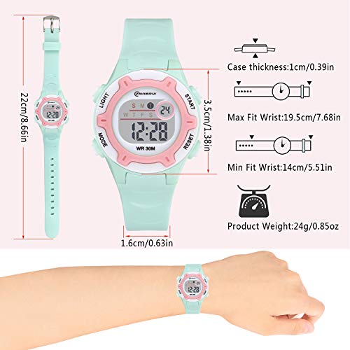 Relojes Infantiles para niños, Reloj Deportivo Digital al Aire Libre a Prueba de Agua con Alarma/Cronómetro, Resistencia al Agua Reloj Infantil Aprendizaje para Niños (Verde) Relojes Infantiles para niños, Reloj Deportivo Digital al Aire Libre a Prueba de Agua con Alarma/Cronómetro, Resistencia al Agua Reloj Infantil Aprendizaje para Niños (Verde)