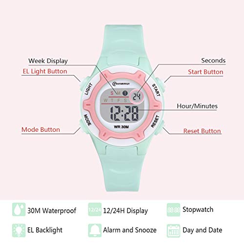 Relojes Infantiles para niños, Reloj Deportivo Digital al Aire Libre a Prueba de Agua con Alarma/Cronómetro, Resistencia al Agua Reloj Infantil Aprendizaje para Niños (Verde) Relojes Infantiles para niños, Reloj Deportivo Digital al Aire Libre a Prueba de Agua con Alarma/Cronómetro, Resistencia al Agua Reloj Infantil Aprendizaje para Niños (Verde)