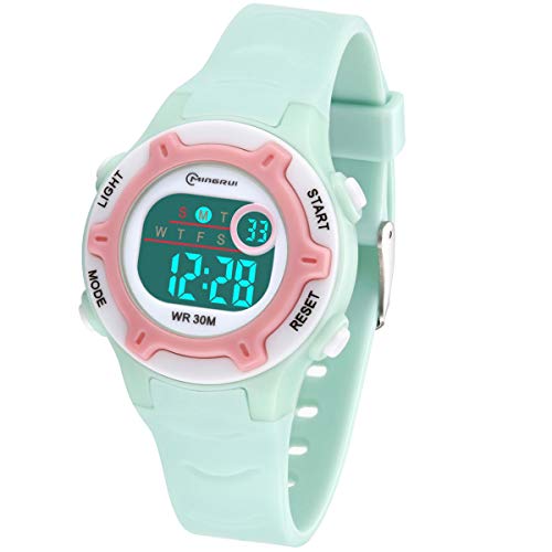 Relojes Infantiles para niños, Reloj Deportivo Digital al Aire Libre a Prueba de Agua con Alarma/Cronómetro, Resistencia al Agua Reloj Infantil Aprendizaje para Niños (Verde)