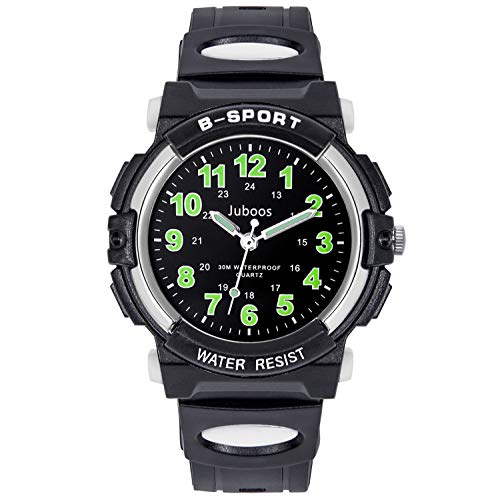 Relojes Niños, Reloj de Pulsera para Niños y Niñas Impermeable Reloj Deportivo de Cuarzo (Negro All)