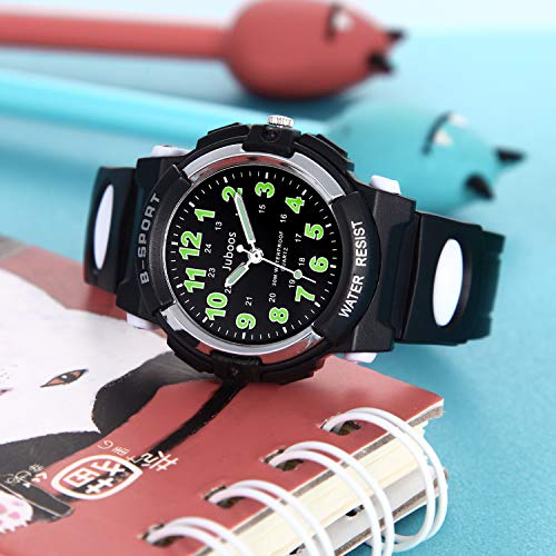 Relojes Niños, Reloj de Pulsera para Niños y Niñas Impermeable Reloj Deportivo de Cuarzo (Negro All)