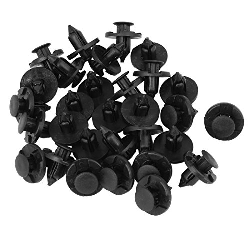 Remache Clip - SODIAL(R) 30 Piezas 8mm Agujero Negro Plastico Remache Cierre Parachoques Clip