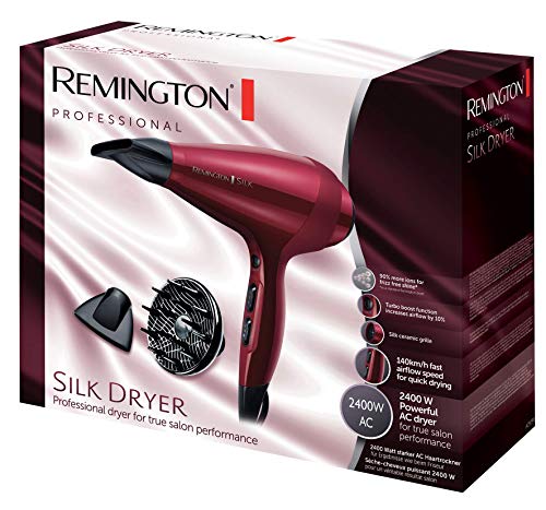Remington AC9096 Silk - Secador de Pelo Profesional, Iónico, Difusor y Concentrador, 2400 W, Rojo Remington AC9096 Silk - Secador de Pelo Profesional, Iónico, Difusor y Concentrador, 2400 W, Rojo